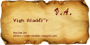 Vigh Aladár névjegykártya